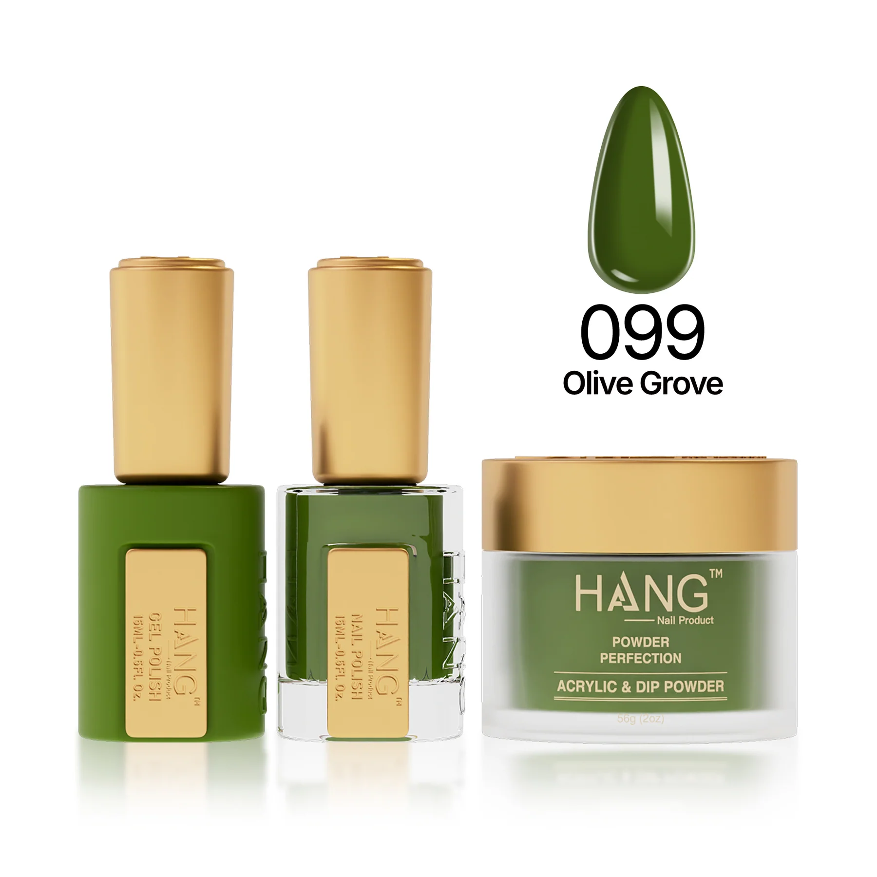 #99 Hang Moonlight – Olive Grove Gel & Acrylic Nail Powder