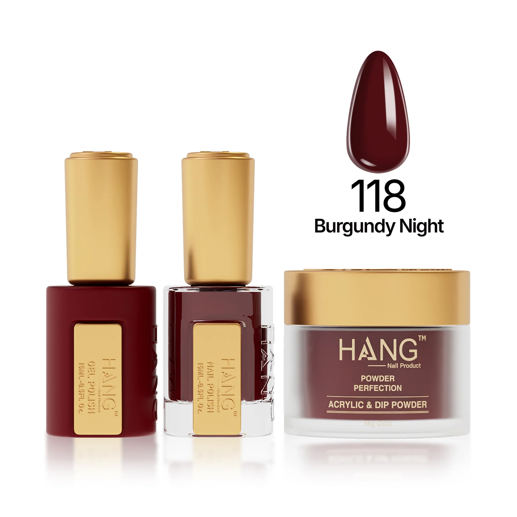 #118 Hang Moonlight – Burgundy Night Gel & Acrylic Powder