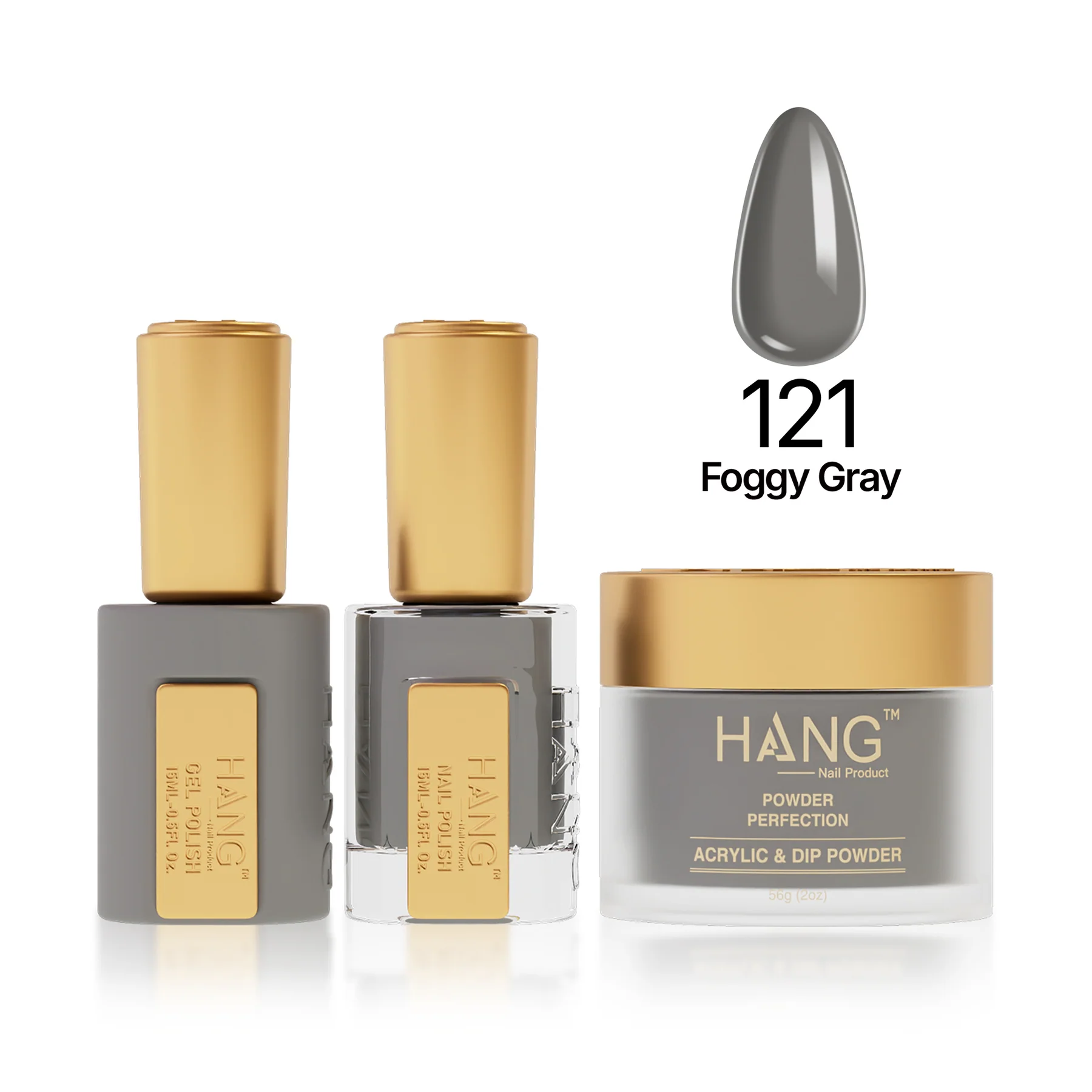#121 Hang Moonlight – Foggy Gray Gel & Acrylic Powder